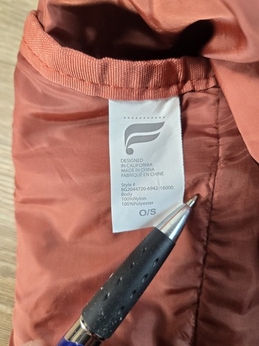 Fabletics Roll Top The Only Backpack Rust Burnt Orange Nylon| Gym Travel Bag - 第 8/10 張圖片