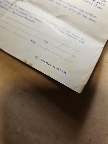 Antiguo tren de juguete LIONEL artículos de papel instrucciones etiqueta de inspección Derrick - Imagen 11 de 12