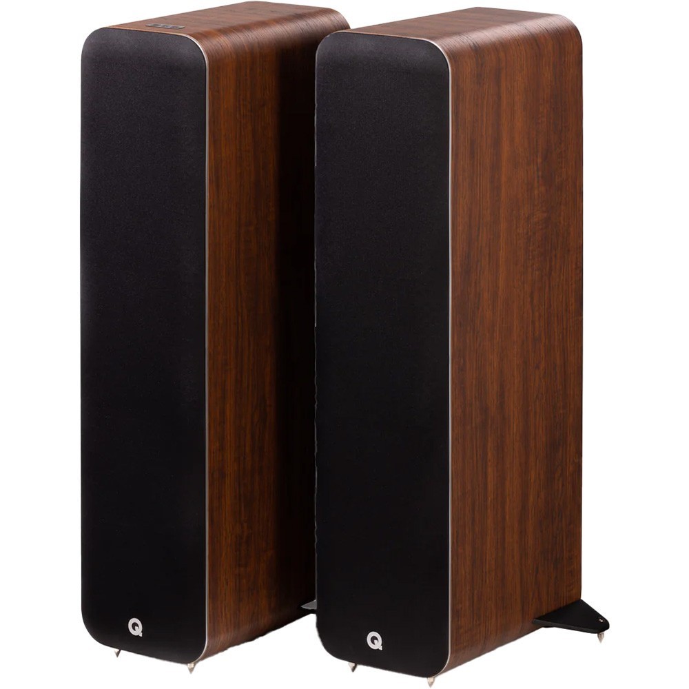 Q Acoustics M40 Speakers Active Bluetooth Micro-Tower HiFi Loudspeakers - Walnut