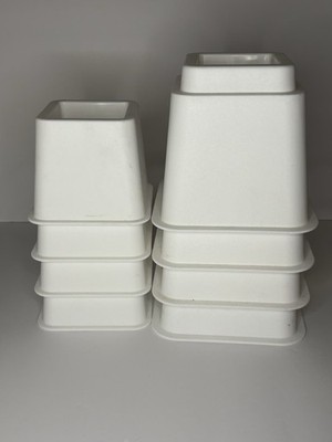 Target White Plastic Bed Risers Set of 8 Heavy Duty Dorm Furniture Lifts