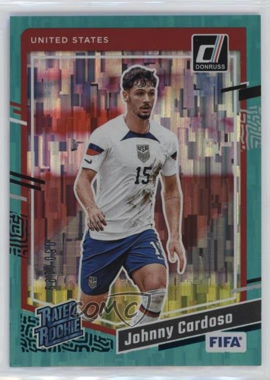 2023-24 Panini Donruss FIFA Rated Teal 50/199 Johnny Cardoso #180 Rookie RC 15xz