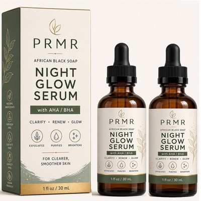 PRMR Night Glow Serum For Women Overnight Skin Renewal Facial Moisturizer - 30ml