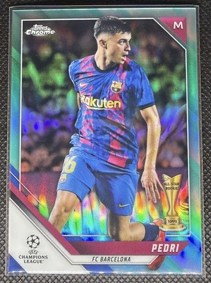 2021 Topps Chrome UEFA Champions League Pedri #89 Aqua Refractor /199