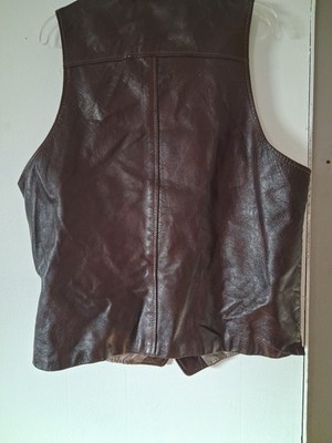 Vintage Schott NYC Sportswear Mens Brown Lined Leather Vest Size M
