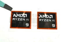 2 x AMD RYZEN AI 9 Desktop / Laptop Sticker Label Logo  19mm x 16mm