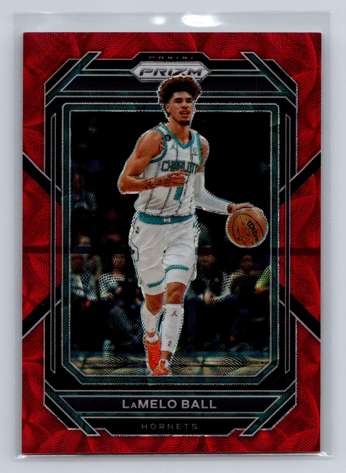 LaMelo Ball 2022-23 Panini Prizm Prizms Choice Red SN #/88 Hornets #150
