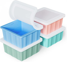 Silicone Freezer Tray for Soup Ice Cubes: 2-Cup Freezing Trays with Lid for Meal