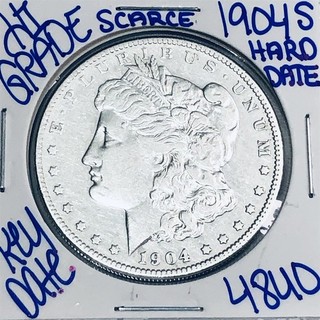 1904 S MORGAN SILVER DOLLAR AUTHENTIC HI GRADE U.S. MINT COIN RARE KEY DATE 4840