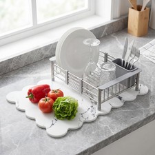 Large Stone Drying Mat for Kitchen Counter 24'' X16'' Dish Quick Dry Diatomac...