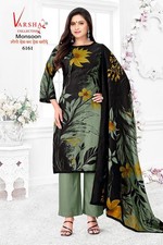 Punjabi Synthetic Pakistan Crepe Pullover Designer Salwar Kameez Dress Indian