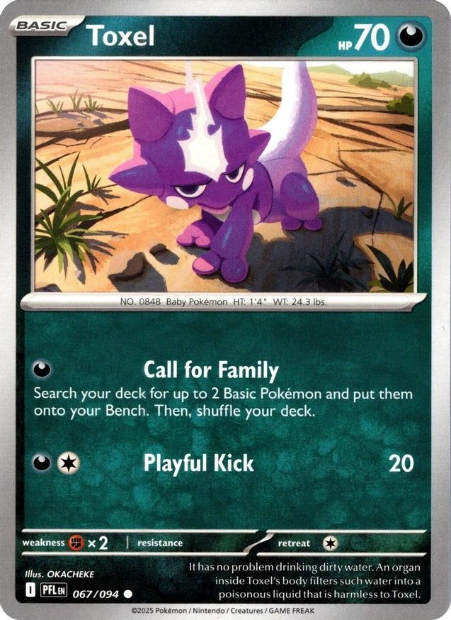 Pokemon Toxel (67/162) Phantasmal Flames LP REVERSE HOLO