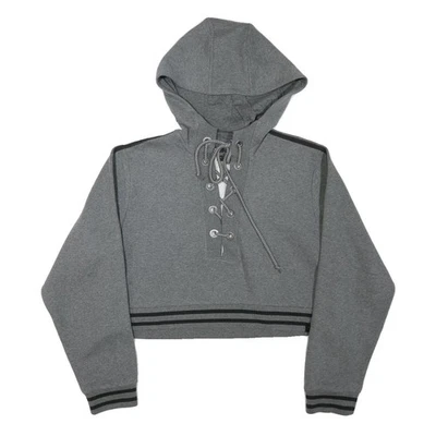 PUMA Hoodie Court Gris pour Femmes Taille L à Lacets Cordon Athlétique - Photo 1/4