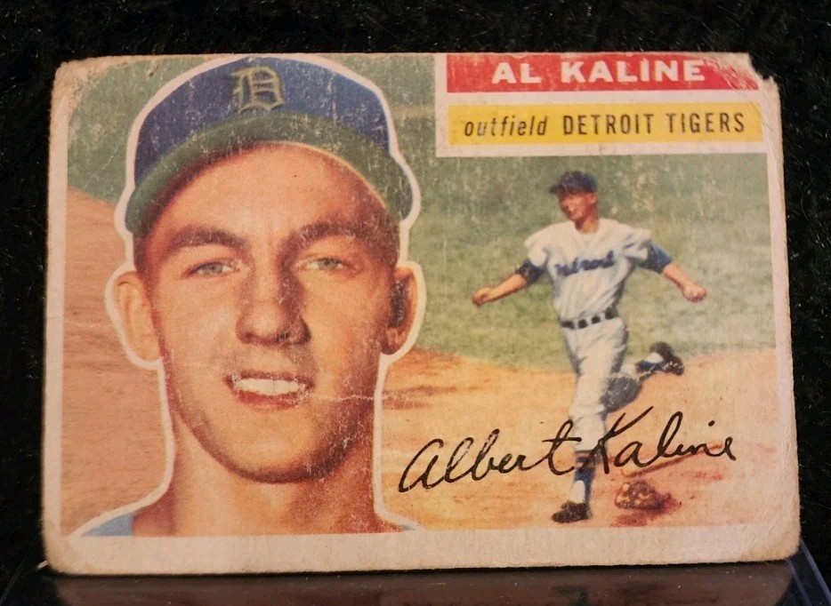 1956 Al Kaline Topps Baseball White Back #20 Poor HOF