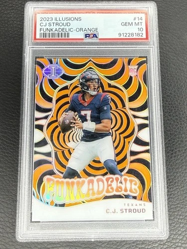 Orange C.J. Stroud Houston Texans RC #14 PSA 10-2023 Panini Illusions Funkadelic