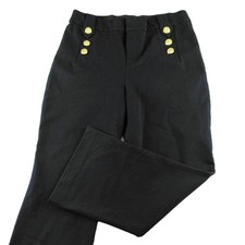 Lilly Pulitzer Parrish Bi Stretch Crop Flare Pant Women's 14 Noir Black Buttons