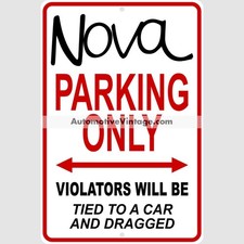 Chevrolet Nova 1966-74 Metal Parking Sign