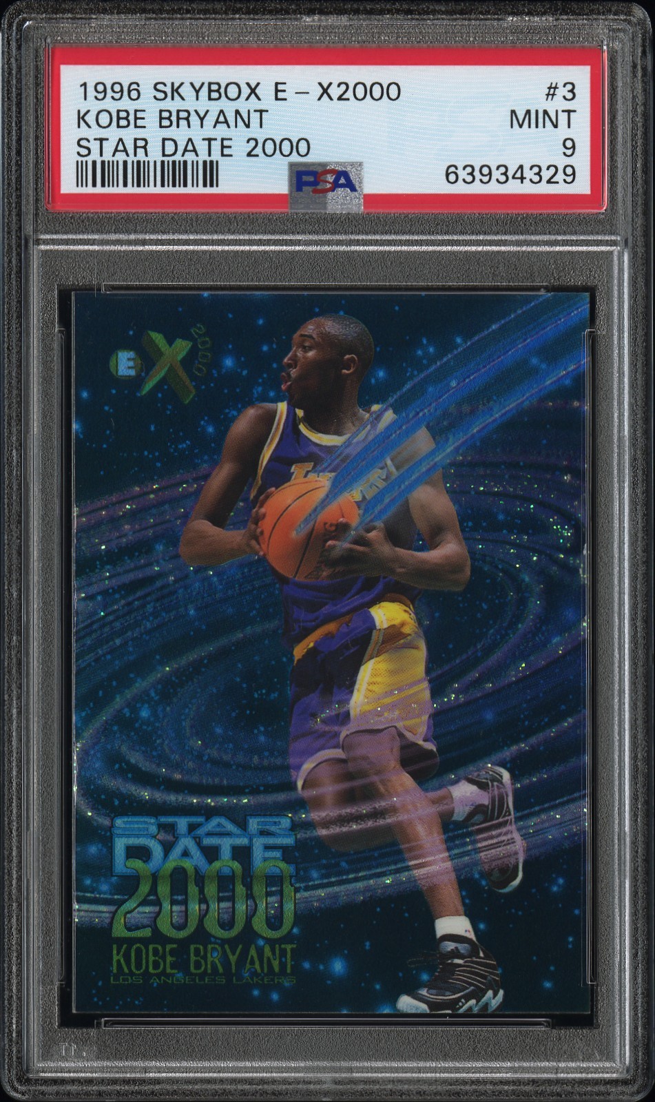 1996 SKYBOX E-X2000 STAR DATE 2000 #3 KOBE BRYANT PSA 9