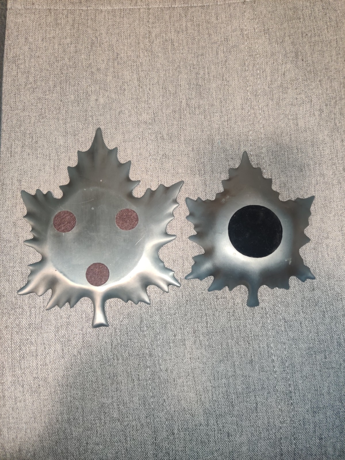 Maple Leaf Decorative Metal Plates Set of 2