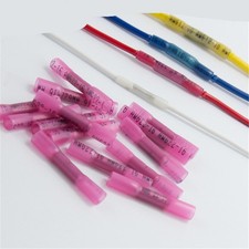 150Pcs Heat Shrink Butt Tube Splice Connectors 22-16GA Gauge Wire Terminals RED