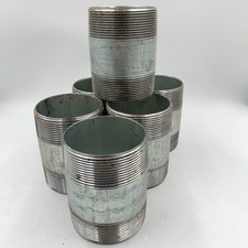 6 Pack 3-1/2" Steel Threaded Pipe Nipple 5" Long