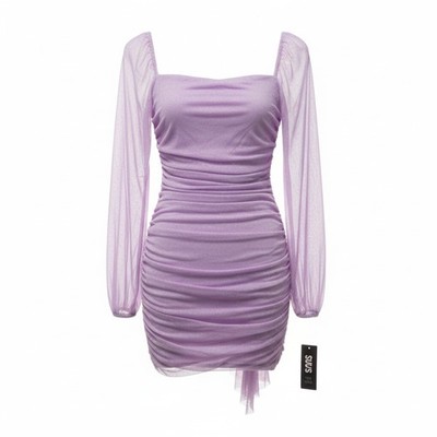 purple glitter mini dress Sequin Ruffle Mini Dress in Purple