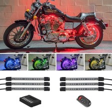 LEDGlow 6pc Million Color LED Motorcycle Neon Accent Flexible Tube Lights Kit