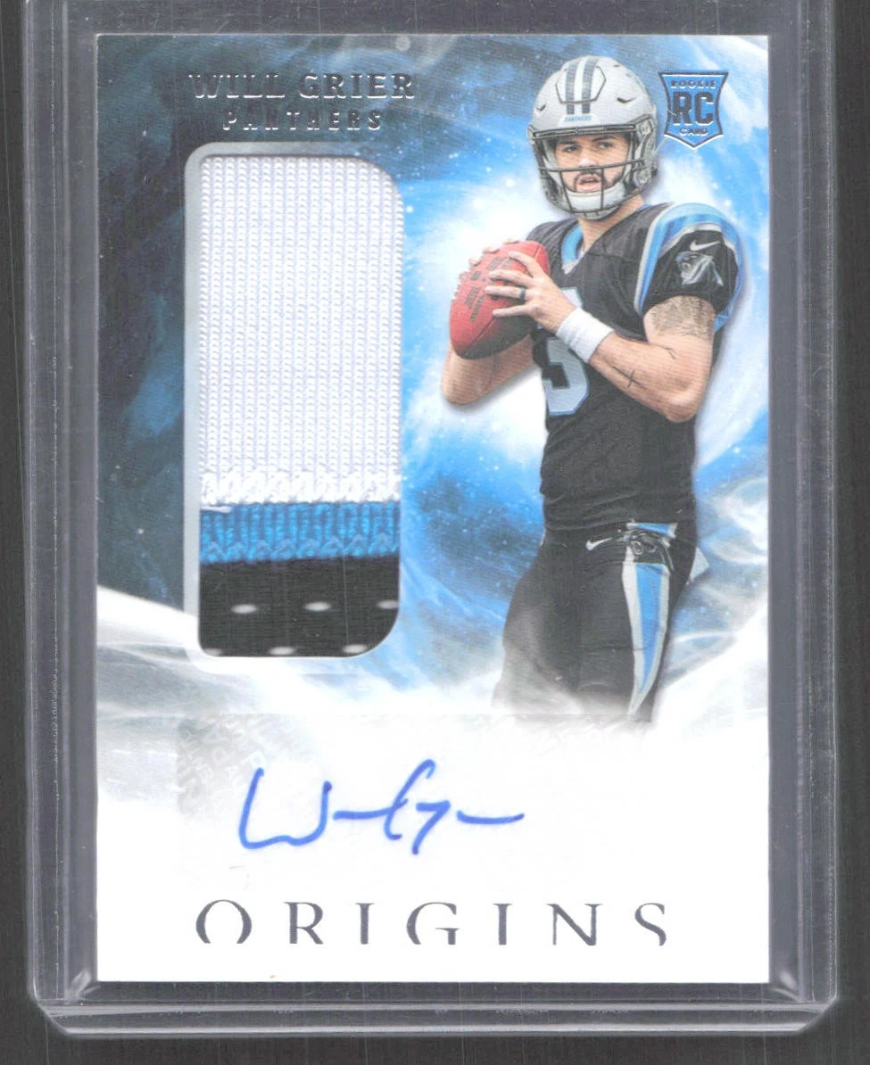 Will Grier Panini Origins #105 Jumbo Patch Autograph-Orange