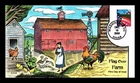 US COVER FLAG OVER FARM FIRST DAY ISSUE ALL OVER COLLINS HAND PAINTED