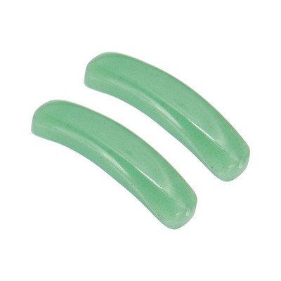 2 Stück 36 x 10 mm Naturquarz gebogen Kristall, grün Aventurin