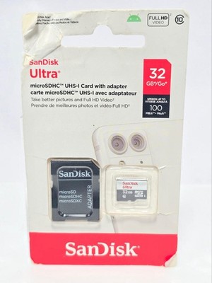 SanDisk Ultra 32GB microSDHC UHS-I Class 10 Card w/ Adapter SDSDQUAN-032G-G4A