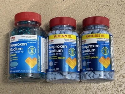 CVS Naproxen Sodium Ibuprofen 220mg Capsules (160) & Tablets 1000 Exp 5/26 8/26