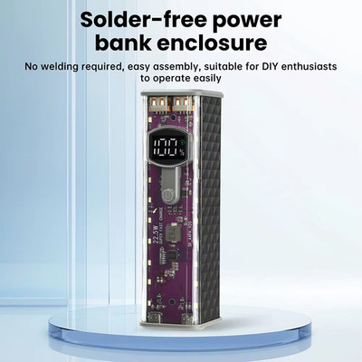 DIY USB Powerbank Kit Gehäuse lötfrei für 8x 18650 LiIon Zellen PD 22,5 W