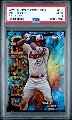 Mike Trout 2023 Topps Chrome Update Crushed Crushed #C14 PSA 9
