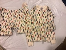 Hanna Andersson Christmas Holiday Lights pajamas kids Unisex size 130 cm