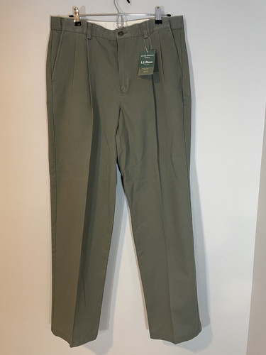 LL Bean Men’s Wrinkle-Free Double L Chinos Natural Fit Pleated Front Pants 35x34