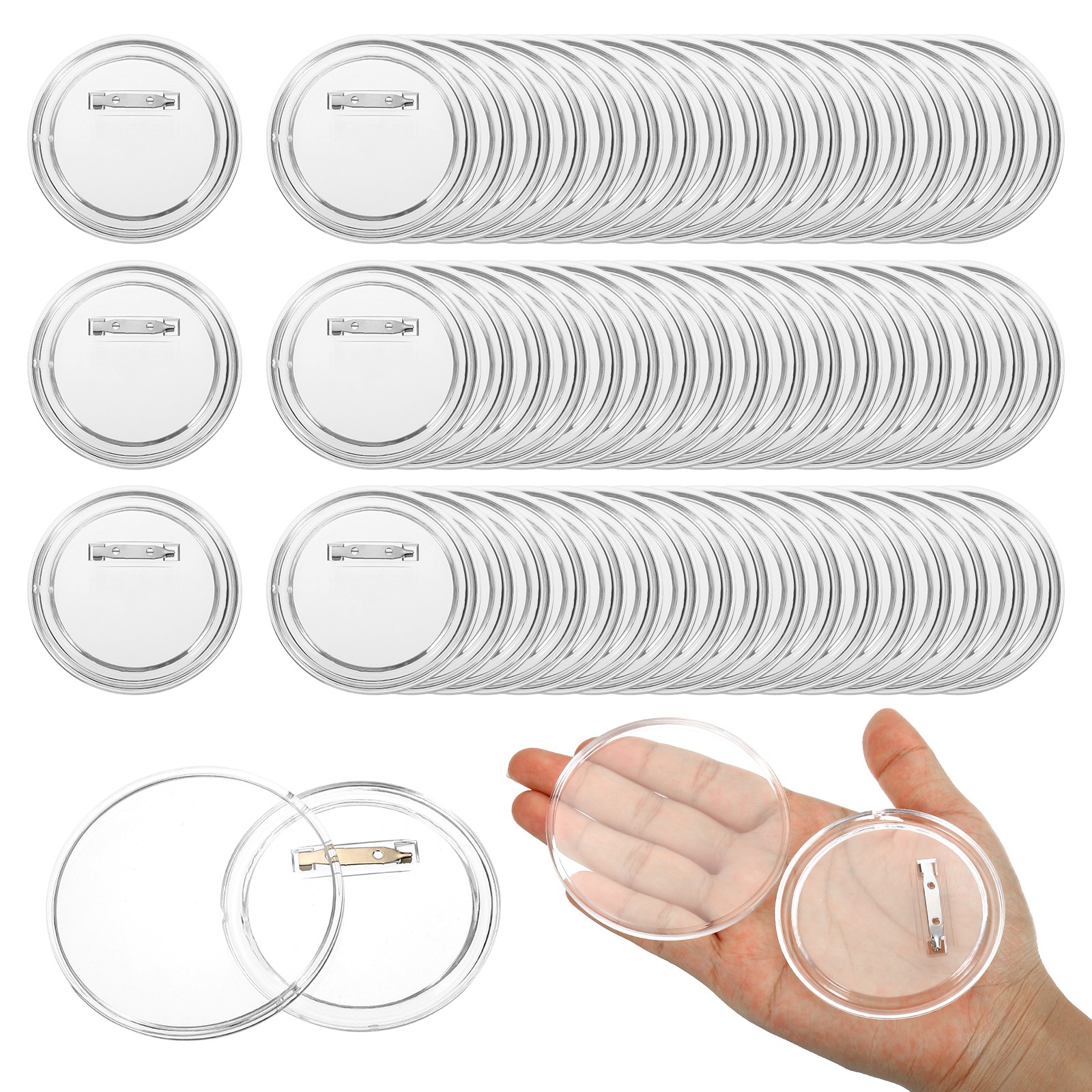 3 Inch DIY Button Pins Acrylic Button Pin Badge Clear Button Maker Craft Badges