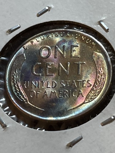 1955-D Lincoln Wheat Cent Multi Color Toning BU GEM MINT STATE Coin Beauty CC554 - Picture 13 of 14
