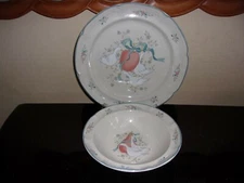  International China -Vintage "MARMALADE" 12" Chop Platter & Serving Bowl - MINT