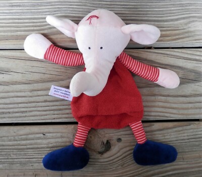Sigikid Baby Cherry Stone Cushion Heat  Elephant Get Well Pink Red Plush Germany