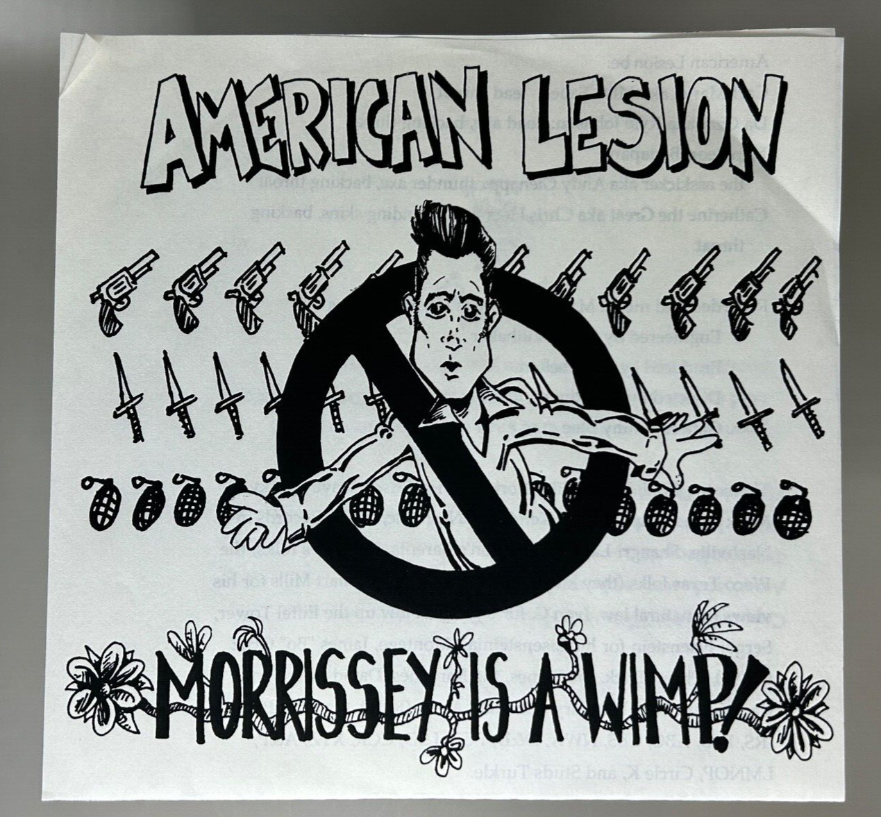 Morrissey Is A Wimp by American Lesion 4 Track EP Memphis Punk 1993