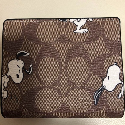 Coach x PEANUTS Snoopy Print Signature Snap Wallet Limited pattern C4591 FROM JP - Bild 3 von 19