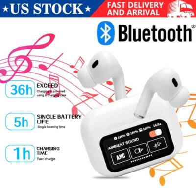 Smart LCD Touch Screen Bluetooth ANC Wireless Headphones