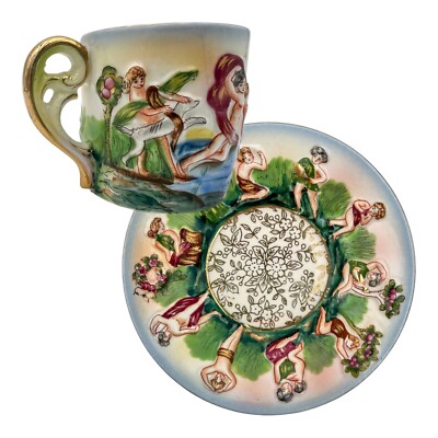 VTG 1945-52 Shofu Goshi Kaisha SGK Occupied Japan Demitasse Cup & Saucer Goddess