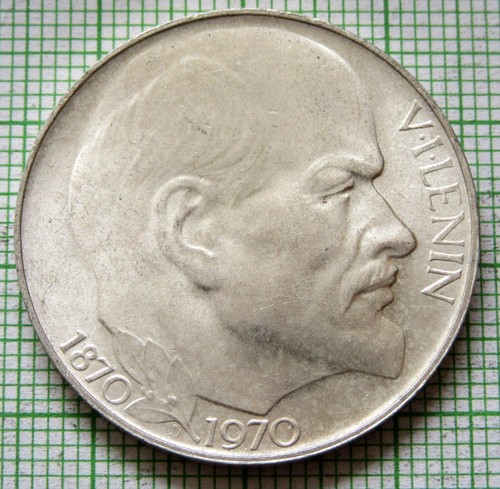 CZECHOSLOVAKIA 1970 50 KORUN, VLADIMIR LENIN 100th Birth Anniversary, Silver UNC - Picture 5 of 6