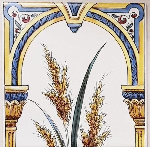 Wheatsheaf & Poppy Fireplace Tile Mural Decorative Poppies 5 Tiles 15x15 cm UK - Picture 2 of 7