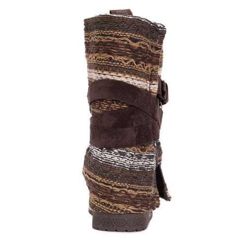 MUK LUKS WOMEN'S REBECCA MID CALF WINTER FASHION BOOTS EBONY, BROWN - Picture 9 of 13