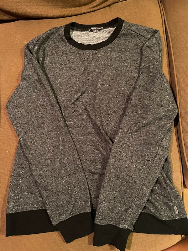 NEW Mens Threads 4 Thought long sleeve black pullover shirt medium M