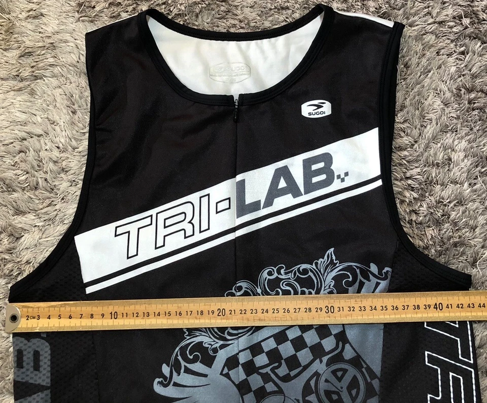 M77 Sugoi Tri Lab Vest Tank Triathlon Cycling Running Front 1/2 Zip Mens XL VGC - Image 3 of 4
