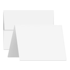 Greeting Cards Set - 5 x 7" Blank White Cardstock and A7 Envelopes - Set of 100