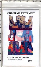 "Color Me Cat's Vest" ©1996 Color Me Patterns Applique Sewing  # 107 S-XL UNCUT